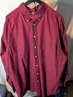 Gold Label Roundtree & Yorke  Size 2XLT Men's Red Check Button Down Shirt